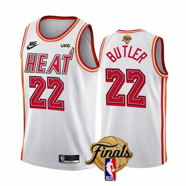 Men's Miami Heat #22 Jimmy Butler White 2023 Finals Classic Edition Stitched Basketball Jersey Dzhi